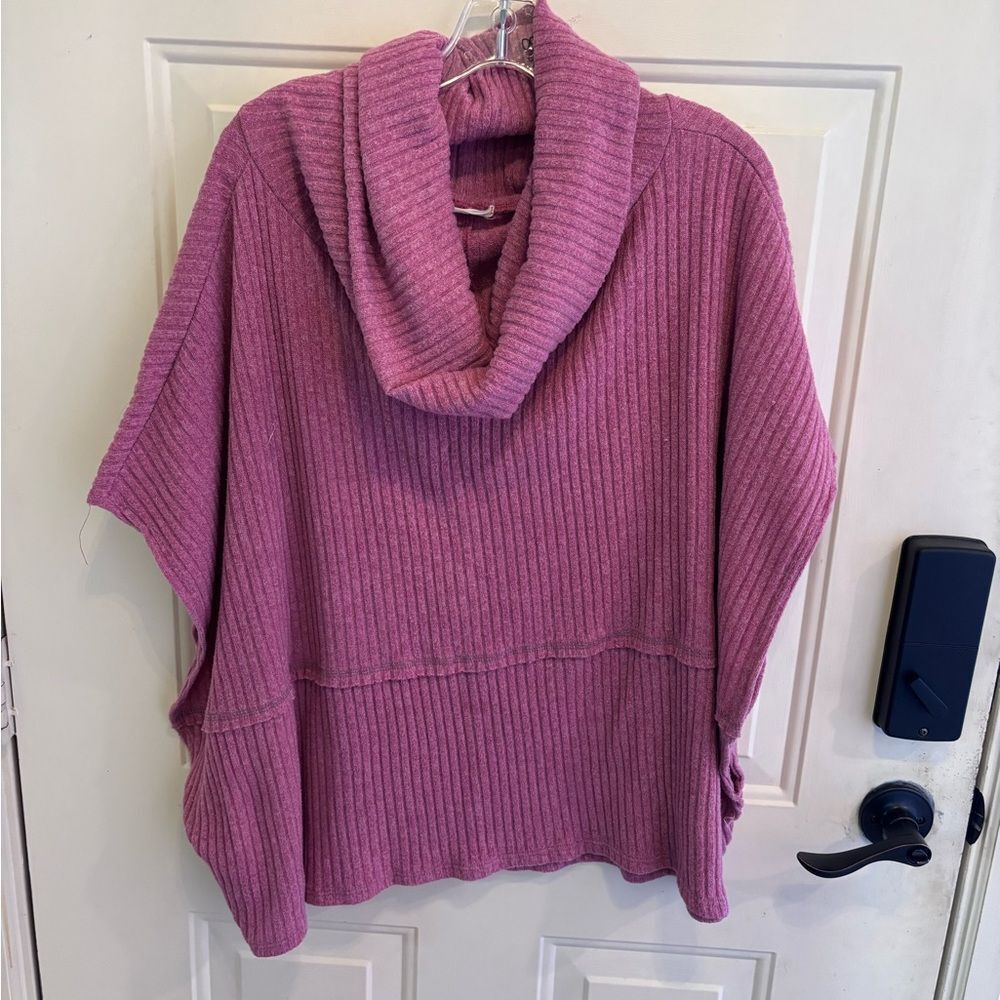 Anthropologie Easel Pink Cowl Neck Bat Sleeve Sweater - Picture 9 of 9